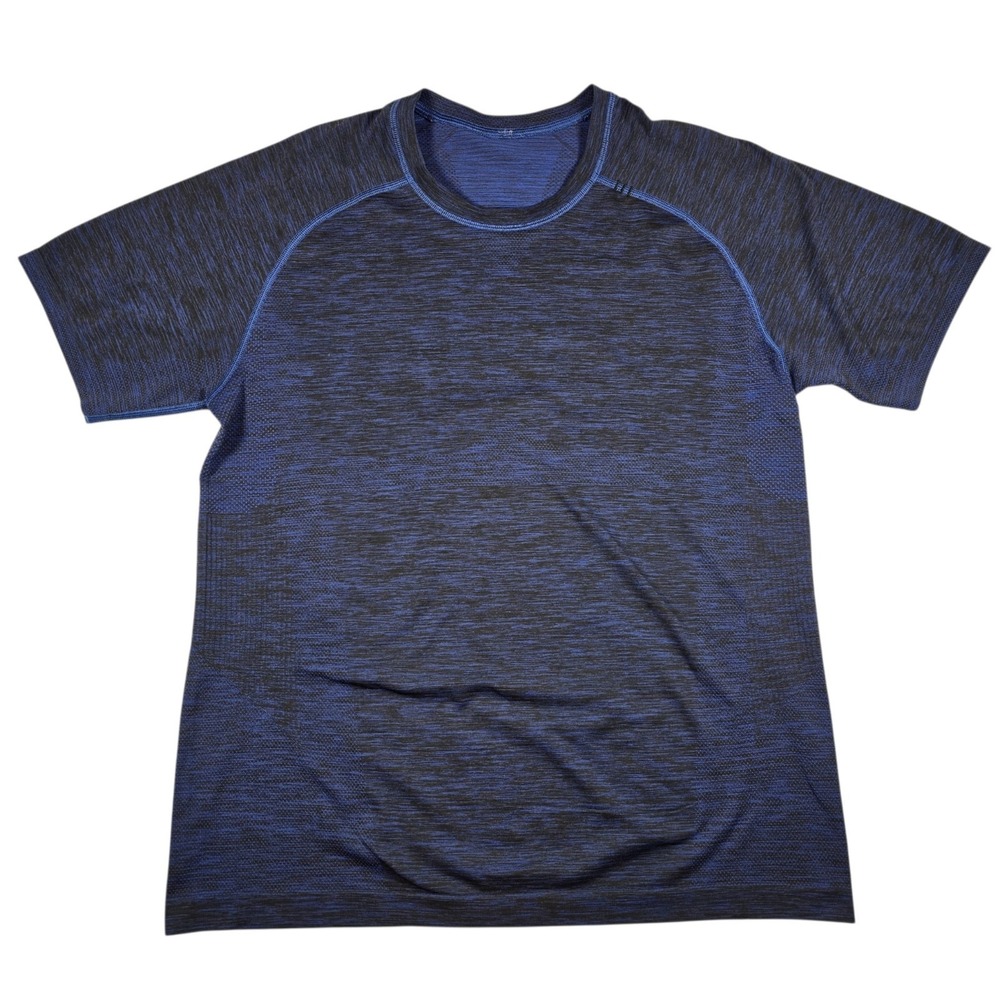 Lululemon Metal Vent Tech Heathered Blue Performance Running Shirt- Men's Sz M